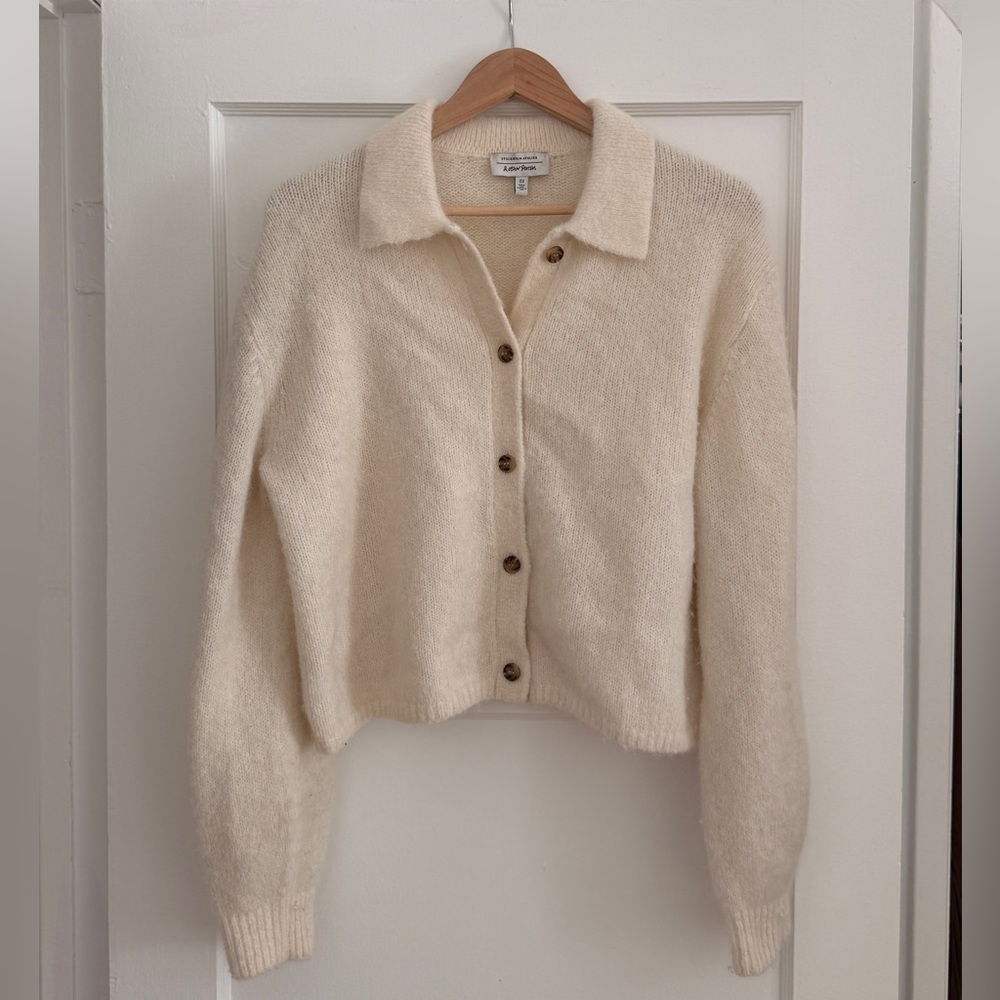 & Other Stories Cream Button-Up Cardigan